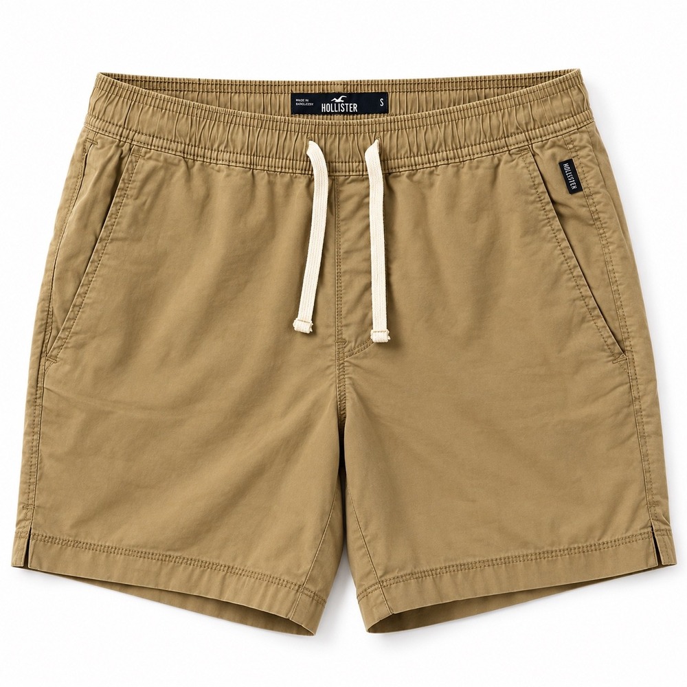 Hollister Epic Flex Jogger Short Chino Womens Size S Tan Khaki Cotton Stretch